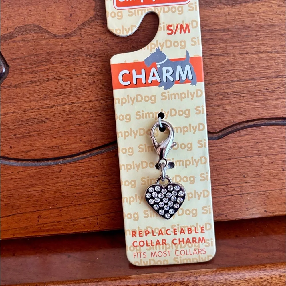 Rhinestone Heart Collar Charm